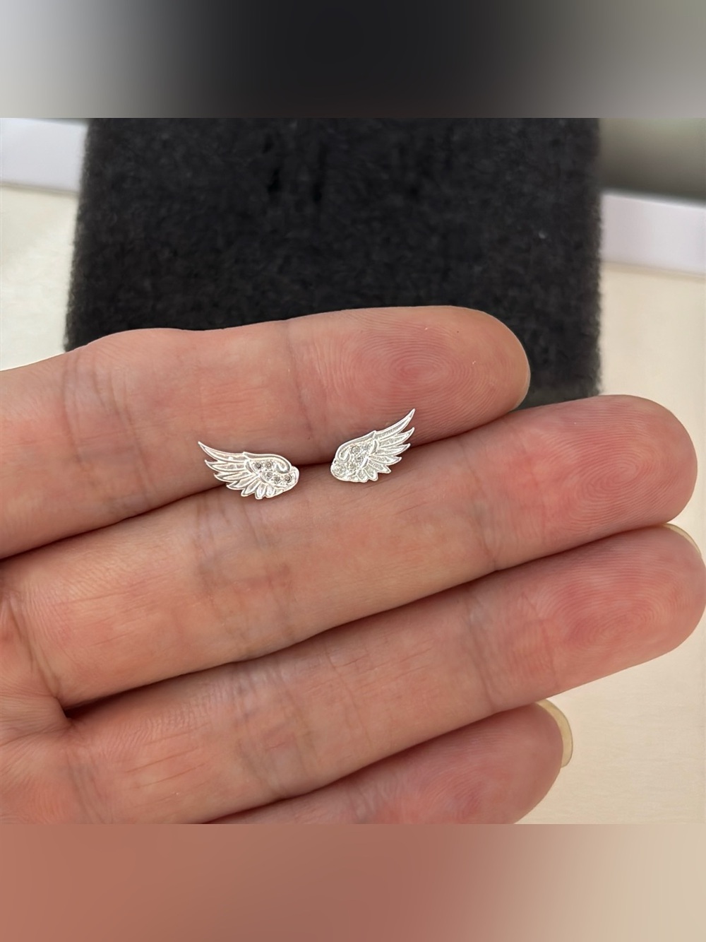 Small Angel wings Stud Earrings for Men Women Streetwear Punk Hip Hop Unisex